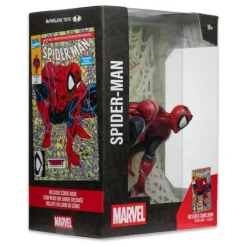 McFarlane Toys Superhéroes Marvel|Funko Marvel^Estatua Marvel Spider-Man PVC 1/6 con Diorama y Cómic 28 cm