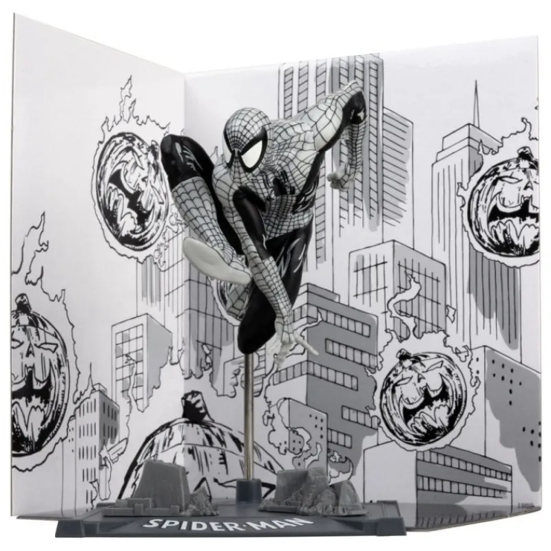 McFarlane Toys Superhéroes Marvel|Coleccionismo Marvel^Estatua PVC 1/10 Spider-Man Line Art Gold Label 10 cm