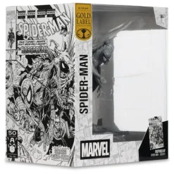 McFarlane Toys Superhéroes Marvel|Coleccionismo Marvel^Estatua PVC 1/10 Spider-Man Line Art Gold Label 10 cm