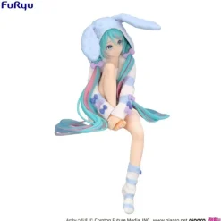 FuRyu Figuras^Estatua PVC Noodle Stopper Hatsune Miku Rabbit Ear Hood 14 cm