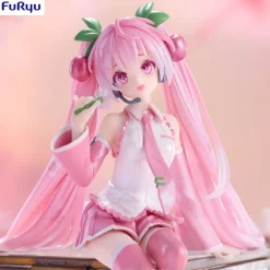 Estatua PVC Noodle Stopper Sakura Miku 2024 Pearl Color 15 cm Ramen Instantáneo