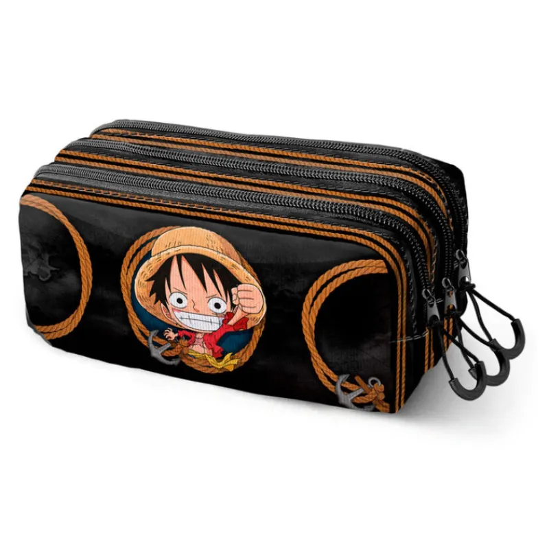 KaracterMania Para El Cole|Cosas De Luffy One Piece^Estuche Portatodo Luffy One Piece Ropes triple