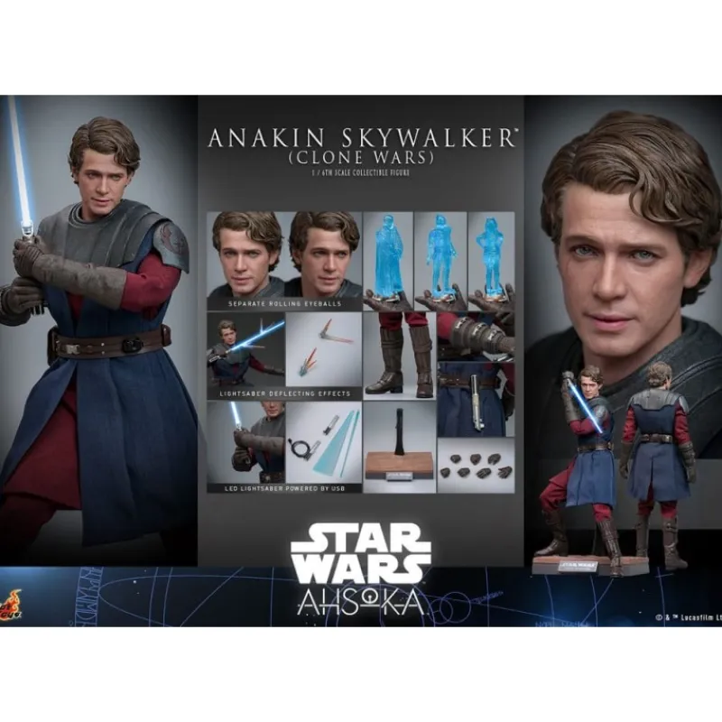 Hot Toys Regalos Star Wars Por Personaje |Más Regalos De Star Wars^Figura Anakin Skywalker Clone Wars 31 cm de