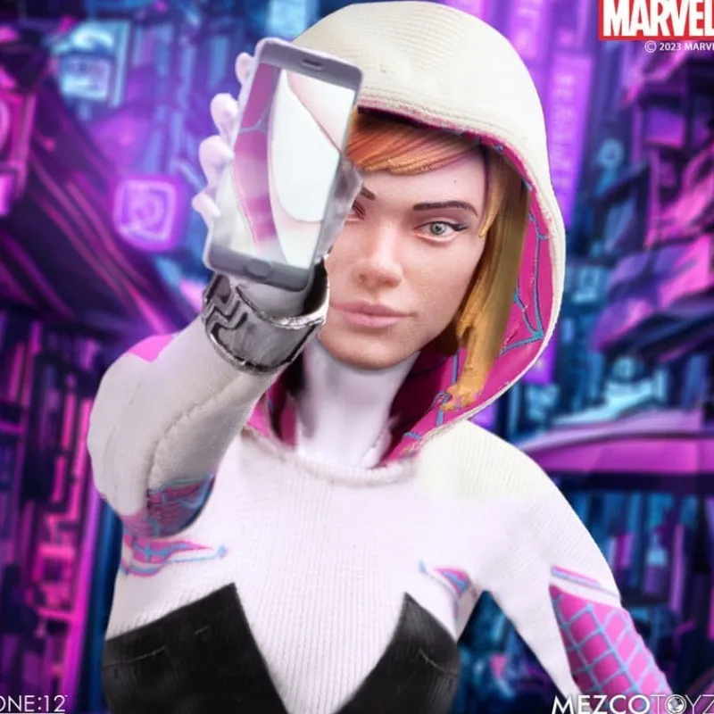 Mezco Toys Superhéroes Marvel|Coleccionismo Marvel^Figura articulada Ghost-Spider 1/12 Marvel 16 cm