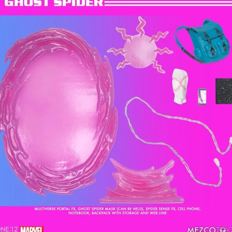 Mezco Toys Superhéroes Marvel|Coleccionismo Marvel^Figura articulada Ghost-Spider 1/12 Marvel 16 cm
