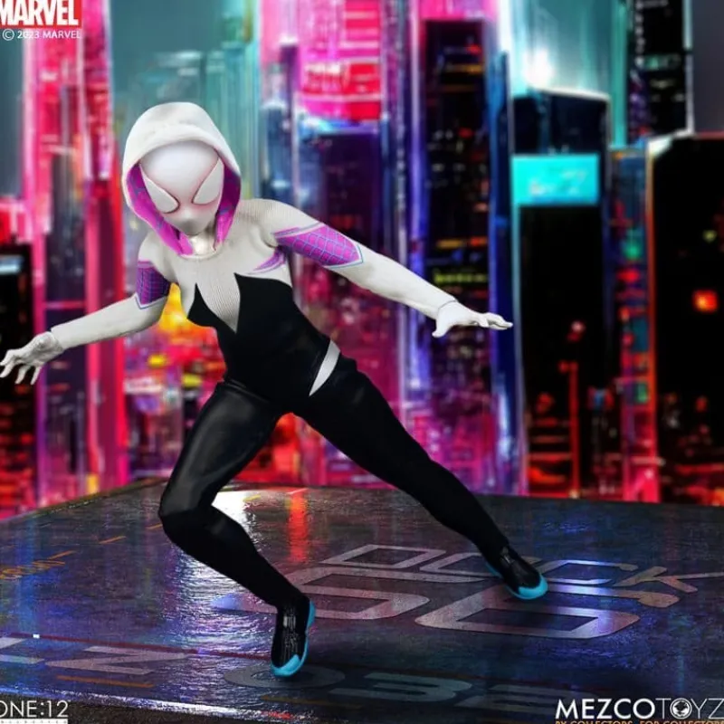 Mezco Toys Superhéroes Marvel|Coleccionismo Marvel^Figura articulada Ghost-Spider 1/12 Marvel 16 cm