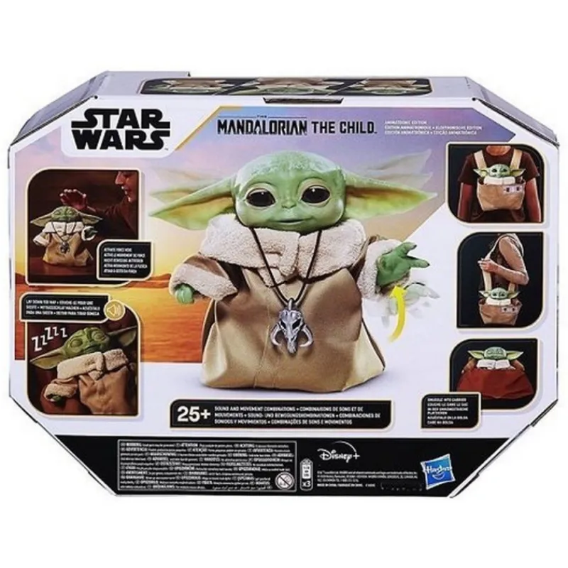 Hasbro The Mandalorian|Regalos Star Wars Por Personaje ^Figura Baby Yoda Grogu Animatrónico con Bolsa