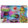 Playmates Las Tortugas Ninja^Figura con vehículo Raphael & Purple Dragon 12 cm TMNT