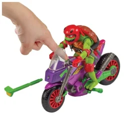 Playmates Las Tortugas Ninja^Figura con vehículo Raphael & Purple Dragon 12 cm TMNT
