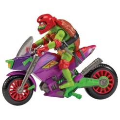 Playmates Las Tortugas Ninja^Figura con vehículo Raphael & Purple Dragon 12 cm TMNT
