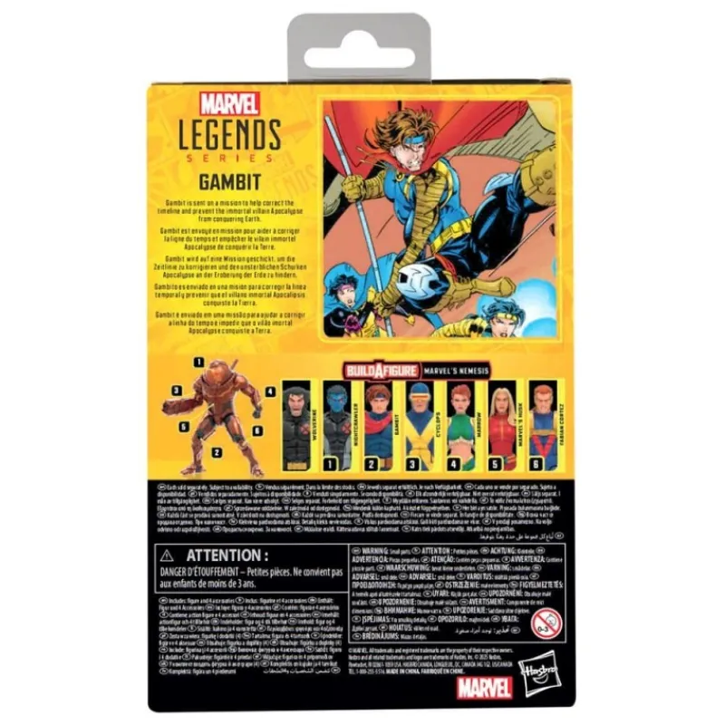Hasbro Superhéroes Marvel|Coleccionismo Marvel^Figura de Acción Gambito Marvel Legends X-Men 15 cm