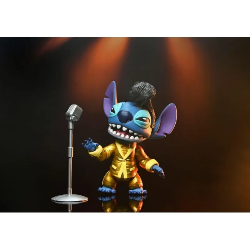 New Figura Elvis Stitch Traje Dorado de 18 cm Lilo & Stitch Películas Y Personajes De Disney ·Lilo Y Stitch|Figuras Disney De Colección