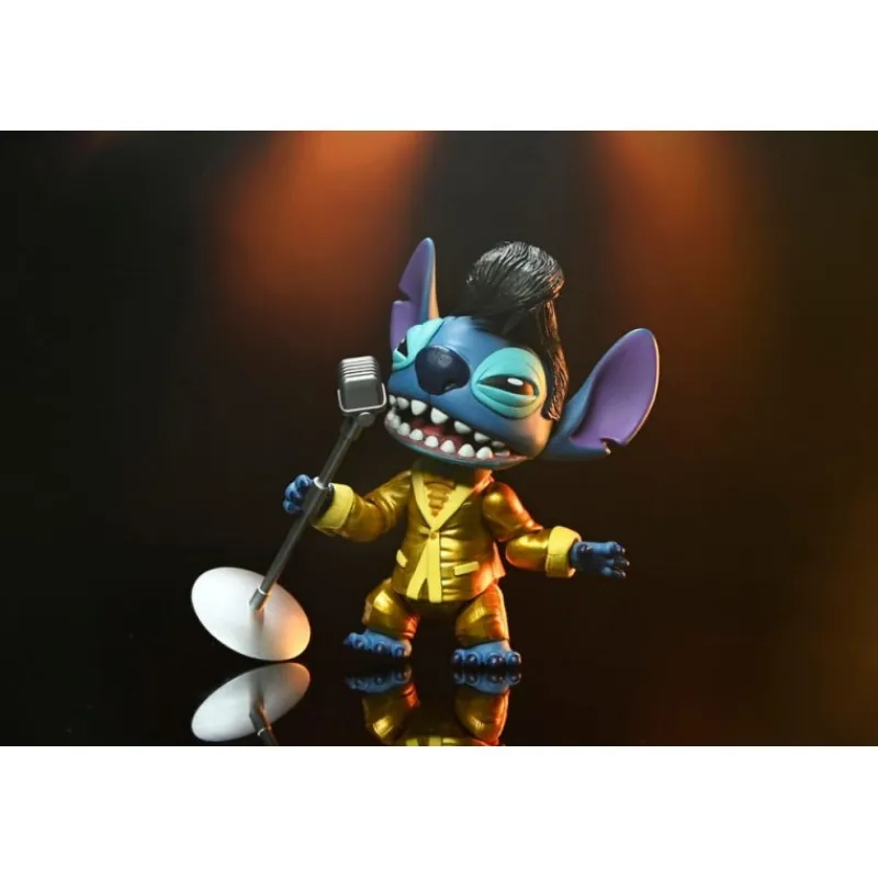 New Figura Elvis Stitch Traje Dorado de 18 cm Lilo & Stitch Películas Y Personajes De Disney ·Lilo Y Stitch|Figuras Disney De Colección