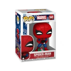 Hot Figura POP! Spiderman Holiday con Regalo Abierto 9 cm Superhéroes Marvel|Funko Marvel