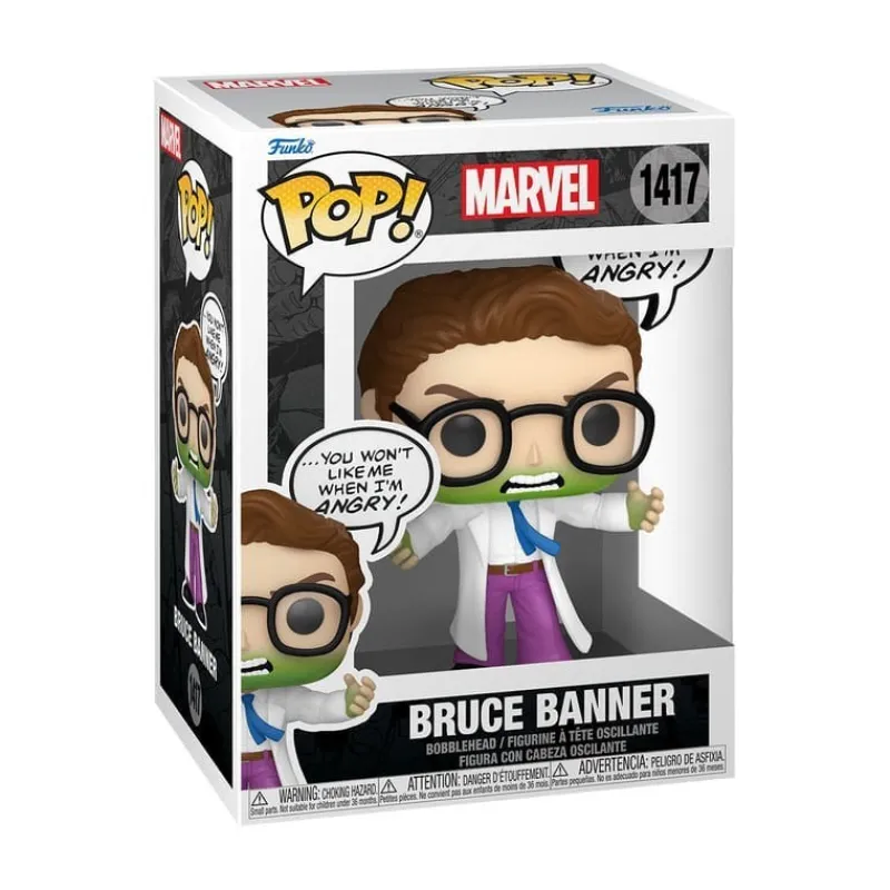 Funko Superhéroes Marvel|Funko Marvel^Figura Marvel POP! Bruce Banner Vinilo 9 cm
