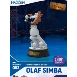 Beast Kingdom Películas Y Personajes De Disney ·Frozen Y Olaf|Figuras Disney De Colección ^Figura Minidstage Disney Olaf Presenta Olaf Simba