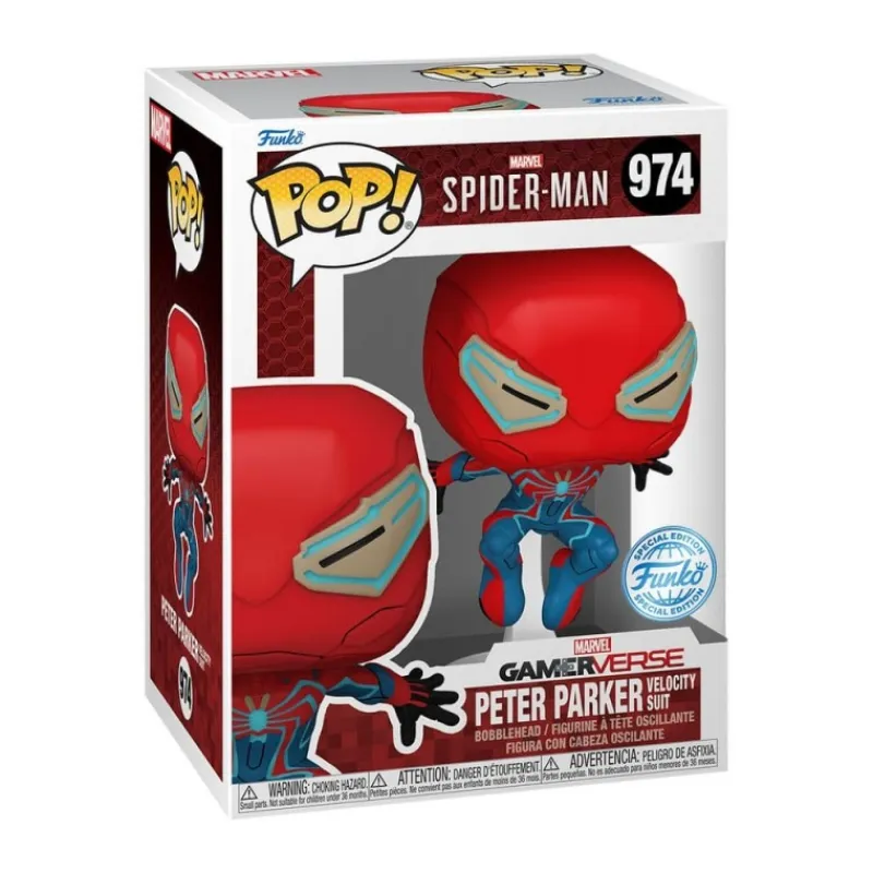 Hot Figura Spider-Man 2 POP! Games Velocity Suit Exclusiva 9 cm Superhéroes Marvel|Funko Marvel