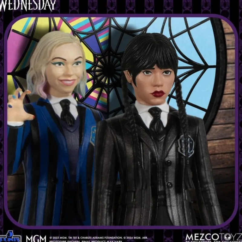 Mezco Toys Miércoles Addams^Figuras Wednesday & Enid 5 Points Miércoles