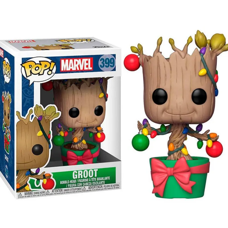 Pop! Groot Edición Navidad con adornos y luces Superhéroes Marvel|Funko Marvel