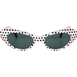 Clearance Gafas Chica de los Años 40 o 50 a lunares blancas Antifaces Y Gafas Para Disfraces