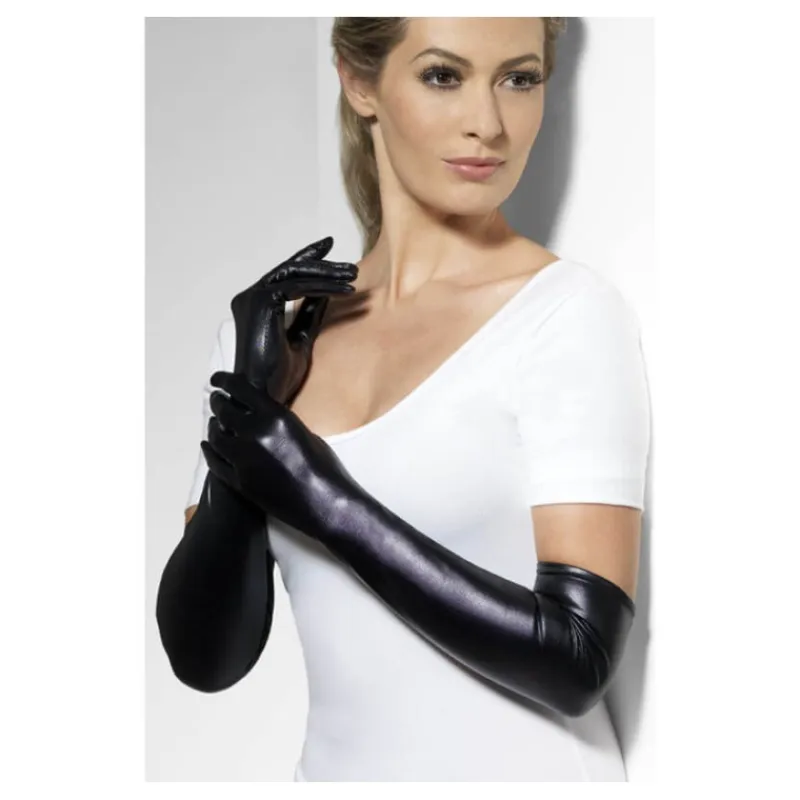 Disfrazzes Guantes Y Guateletes Para Disfraces|Accesorios Halloween Y Terror ^Guantes de Efecto mojado negros