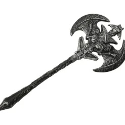 Disfrazzes Armas, Espadas Y Escudos Disfraces|Accesorios Halloween Y Terror ^Hacha doble con esqueletos 50 cm