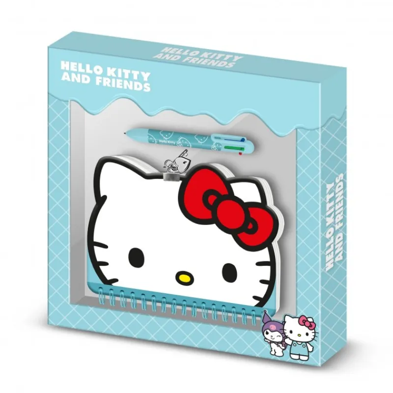 KaracterMania Para El Cole^Hello Kitty Face Pack de Diario Kawaii + Bolígrafo 6 Colores