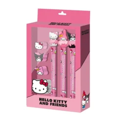 KaracterMania Para El Cole^Hello Kitty Mix Pack 3 Lápices 3D + 3 Gomas + Sacapuntas