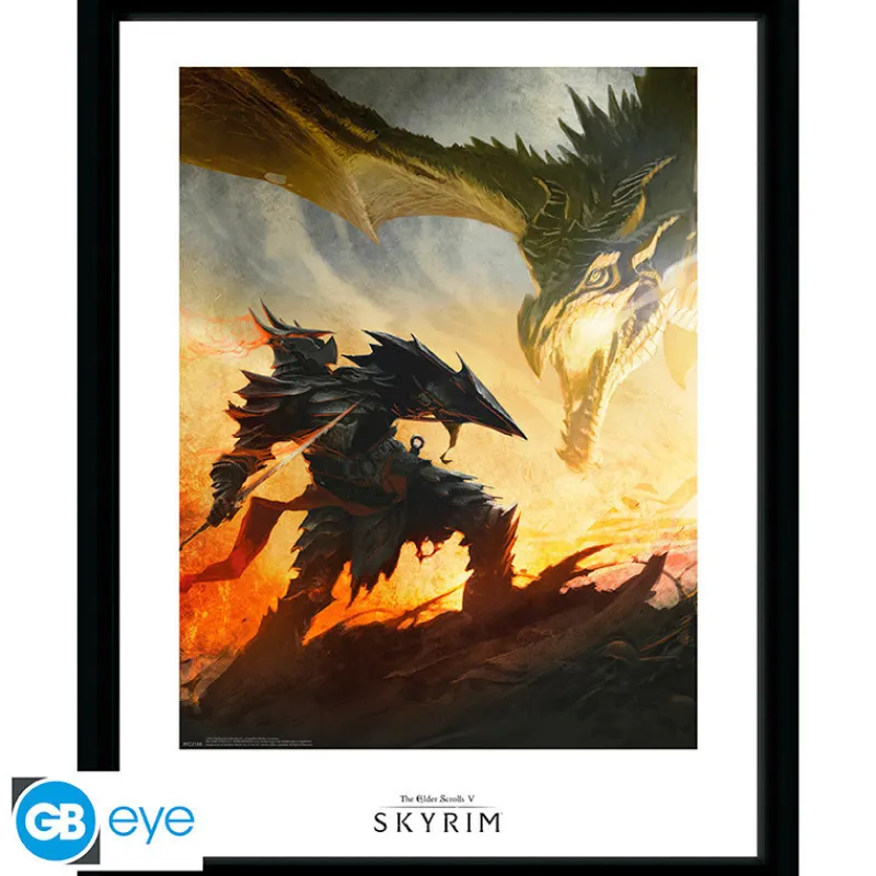 Abystyle Regalos Y Coleccionismo Para Gamers - Cosas De Videojuegos Míticos^Impresión Enmarcada Daedric Armor de Skyrim 30x40 cm