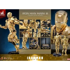Online Iron Man Figura Movie Masterpiece Diecast 1/6 Mark III (Gold Color) Superhéroes Marvel|Coleccionismo Marvel