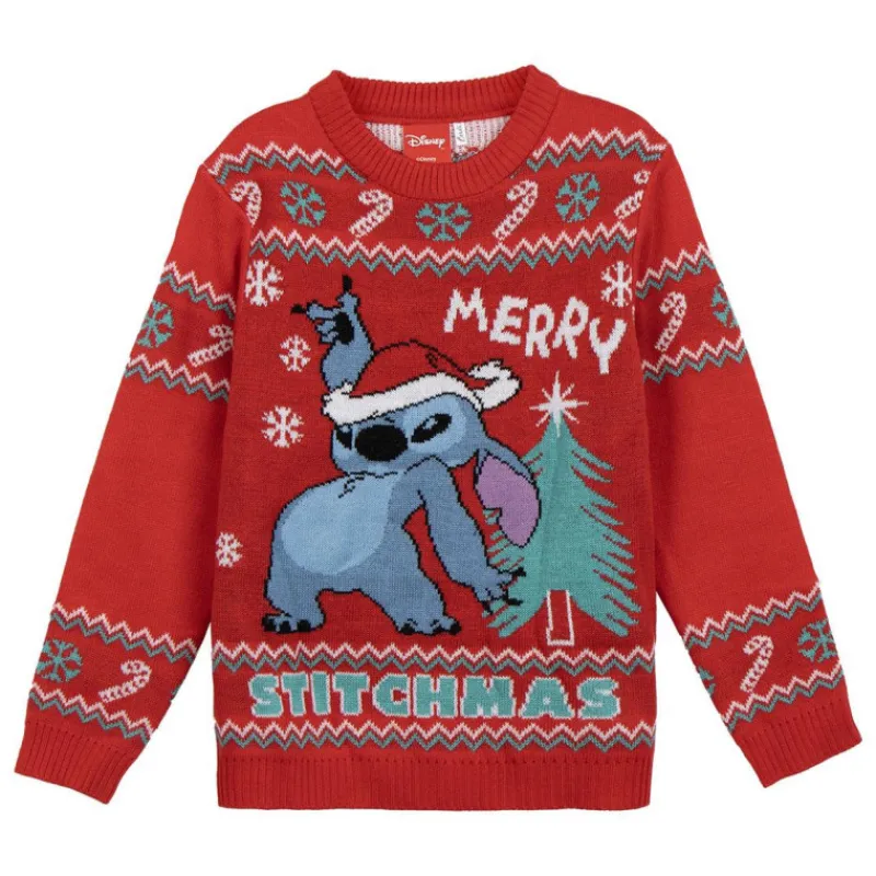 Cerdá Kids Stitch Kids^Jersey de Punto Navideño de Stitch para Niños