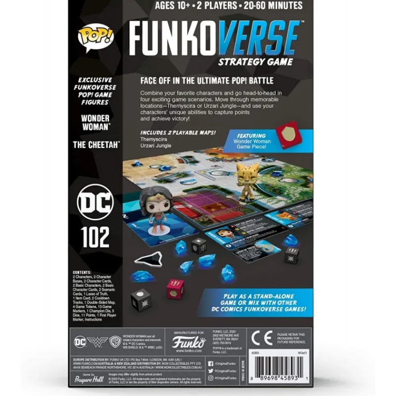 Funko Regalos De Superhéroes Dc|Complementos Dc^Juego de Mesa verse DC Edición 102 con Wonder Woman y Cheetah