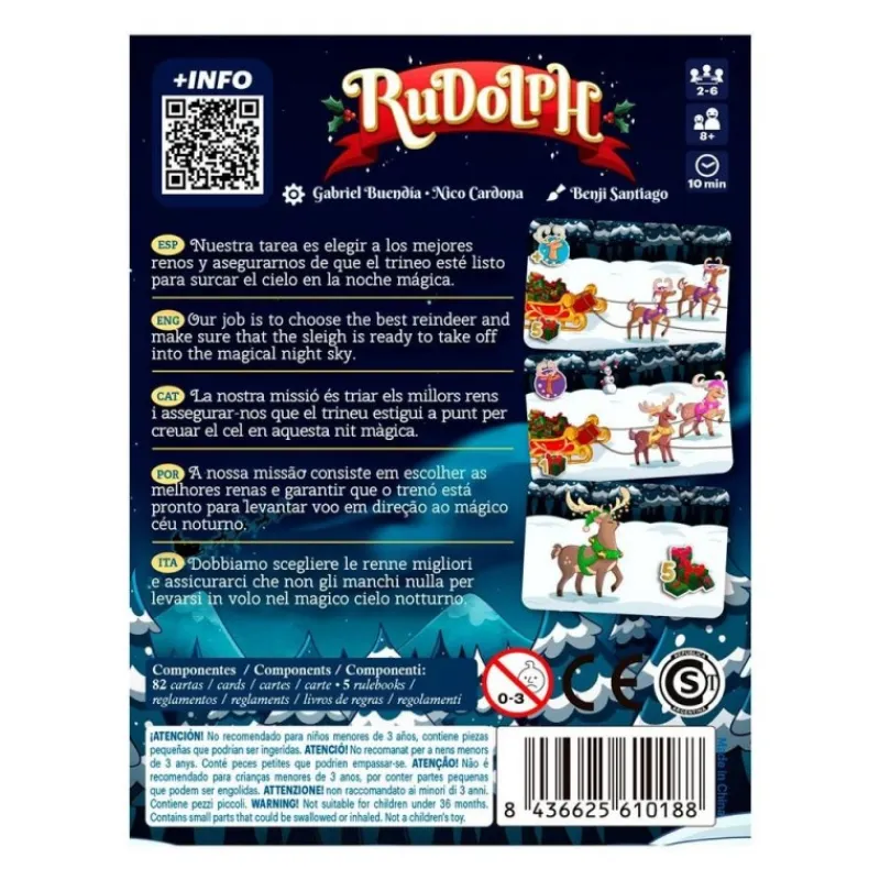 Sale Juego de Mesa Rudolph Pocket, Rápido y Familiar Juguetes, Figuras Y Más Regalos Para Peques|Juegos, Peluches Y Chuches