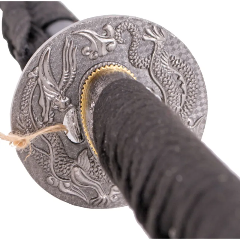 Clearance Katana con Filo Vaina Negra con Grabado 102 cm Katanas Funcionales