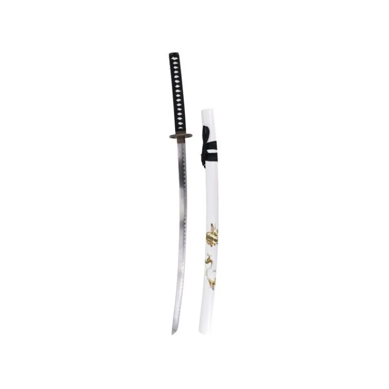 Amont Katanas Decorativas^Katana Vaina Blanca Dragón 102 cm