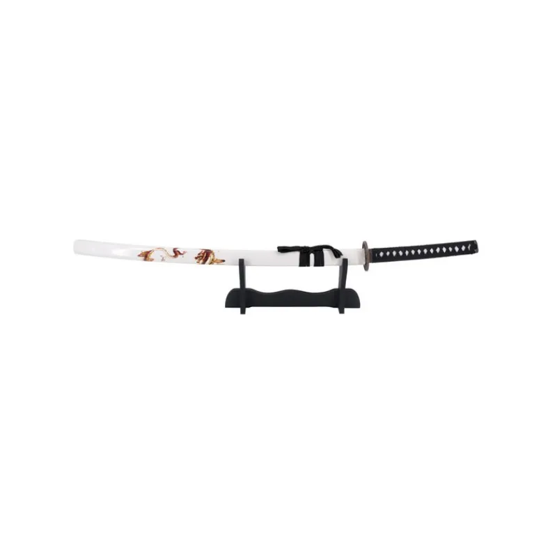 Amont Katanas Decorativas^Katana Vaina Blanca Dragón 102 cm