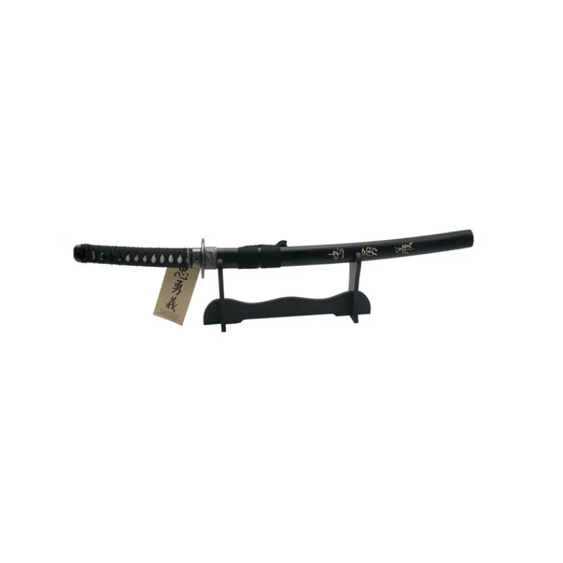 Amont Katanas Decorativas^Katana Wakisashi Vaina Negra con Grabado "Corage, Deber y Lealtad" 102 cm