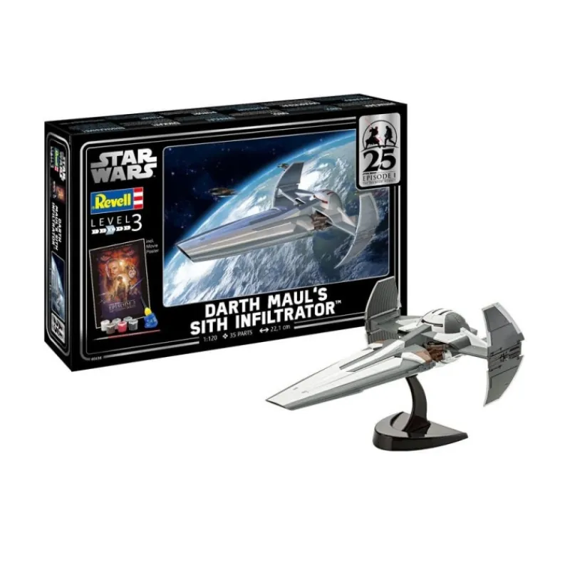 Revell Regalos Star Wars Por Personaje |Replicas Y Coleccionismo Star Wars ^Kit de Maqueta 1/120 Darth Maul's Sith Infiltrator 22 cm