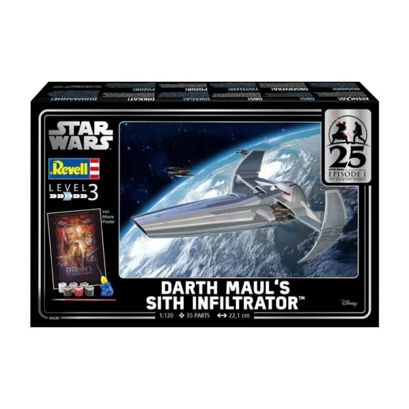 Revell Regalos Star Wars Por Personaje |Replicas Y Coleccionismo Star Wars ^Kit de Maqueta 1/120 Darth Maul's Sith Infiltrator 22 cm