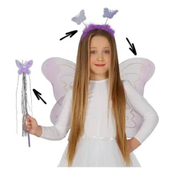 Disfrazzes Diademas, Tiaras Y Coronas Disfraces ^Kit de Mariposa: diadema, alas 55 cm y varita