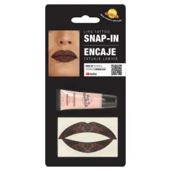 Disfrazzes Maquillaje Para Disfraces^Kit de Tatuaje Labios de Encaje con Hidratante