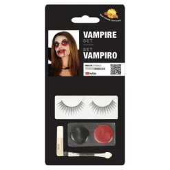 New Kit Maquillaje: Negro y Rojo, Pestañas, Pegamento, Pincel Maquillaje Para Disfraces