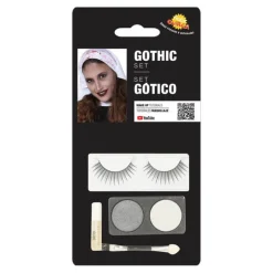 Disfrazzes Maquillaje Para Disfraces^Kit Maquillaje: Plata y Blanco, Pestañas, Pegamento, Pincel