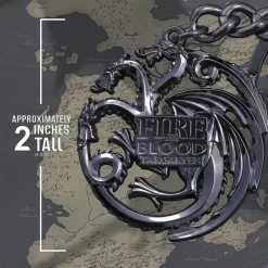 The Noble Collection Juego De Tronos Y La Casa Del Dragón ^Llavero Targaryen de GOT en Gris Cromo