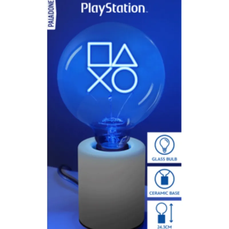 Paladone Products Regalos Y Coleccionismo Para Gamers - Cosas De Videojuegos Míticos^Lámpara con Bombilla LED Neon PlayStation E27