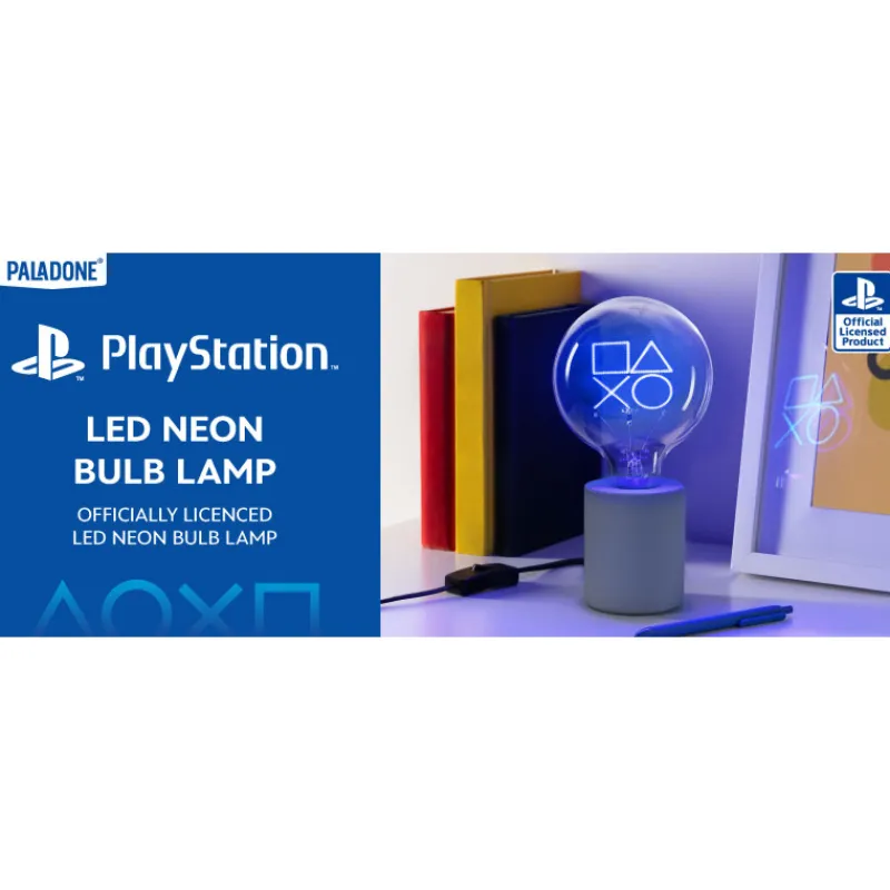 Paladone Products Regalos Y Coleccionismo Para Gamers - Cosas De Videojuegos Míticos^Lámpara con Bombilla LED Neon PlayStation E27