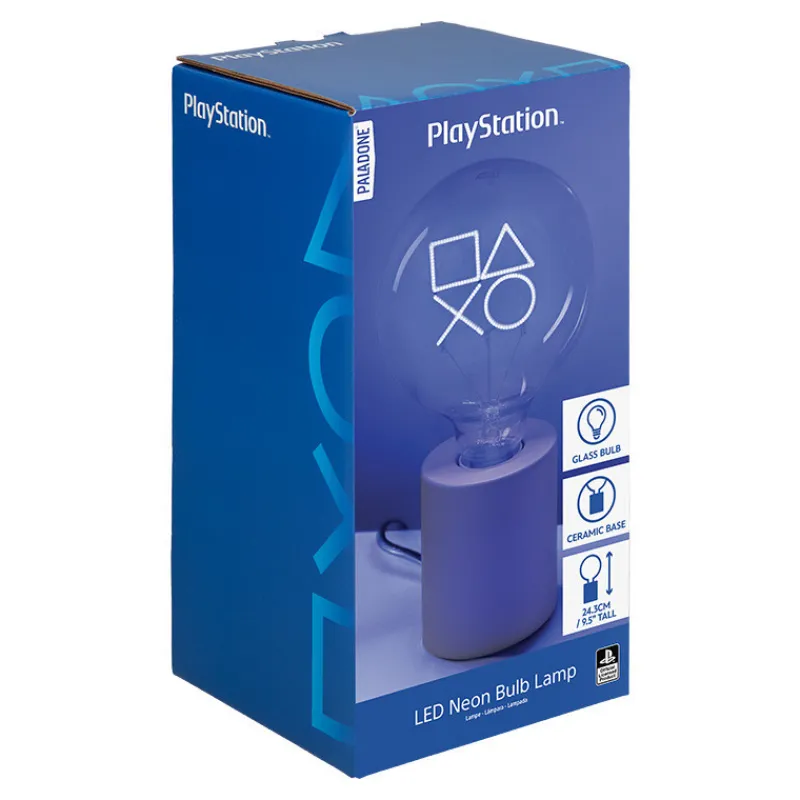 Paladone Products Regalos Y Coleccionismo Para Gamers - Cosas De Videojuegos Míticos^Lámpara con Bombilla LED Neon PlayStation E27