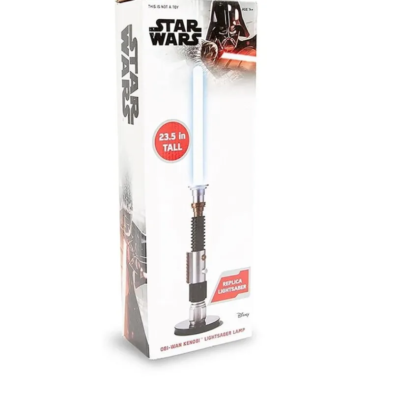 Ukonic Regalos Star Wars Por Personaje |Replicas Y Coleccionismo Star Wars ^Lámpara de mesa Sable láser azul Obi-Wan Kenobi 59,6 cm