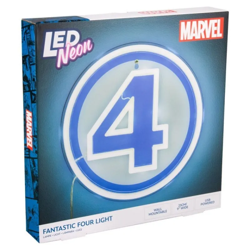 Paladone Products Superhéroes Marvel|Más Regalos De Marvel^Lámpara de Pared LED Logo Neón Marvel Fantastic Four
