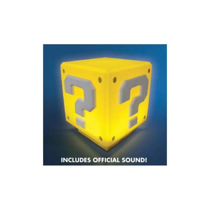 Paladone Products Huchas, Lámparas Y Tazas Kids |Regalos Y Coleccionismo Para Gamers - Cosas De Videojuegos Míticos^Lámpara Super Mario Interrogante con Sonido